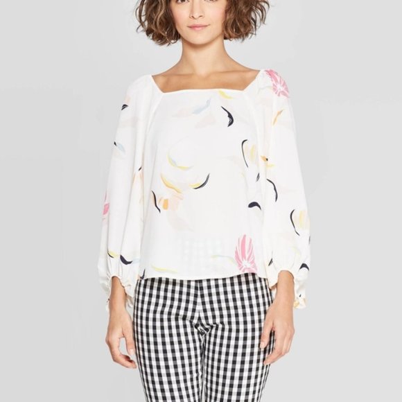 A NEW DAY Long Sleeve Floral Print Blouse Size XL - Picture 3 of 15